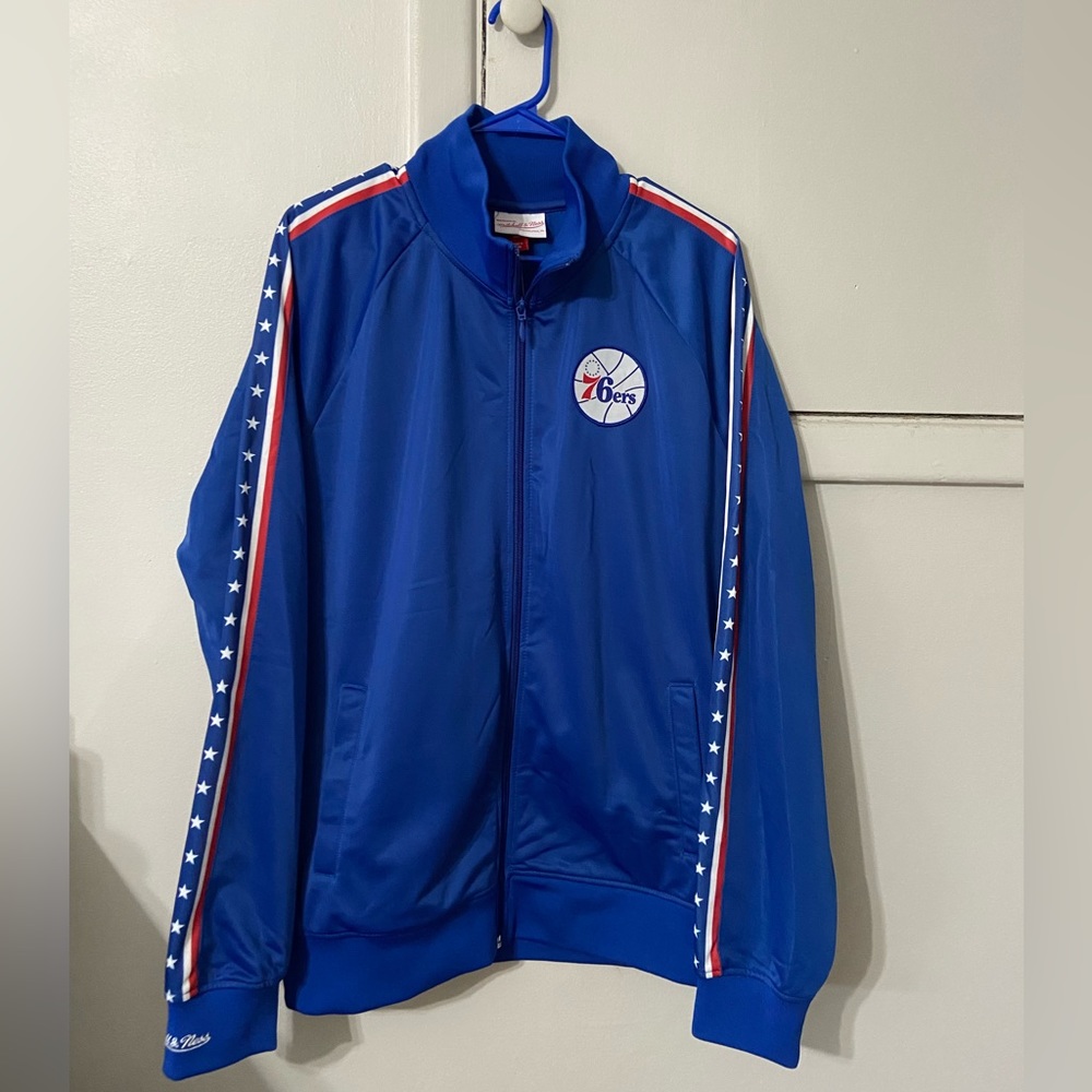 MENS MITCHELL AND NESS PHILADELPHIA 76ers TRACK JACKET